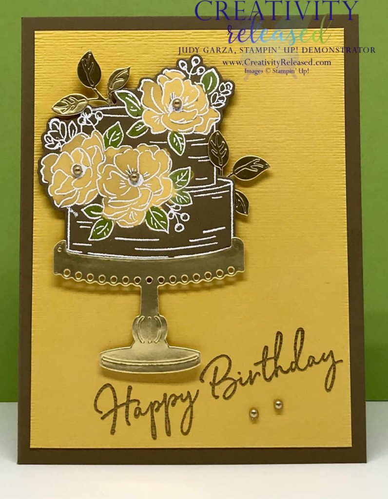 Happy Birthday card using Soft Suede cardstock and the Bleaching Technique