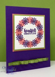 A thank you card with a floral wreath made with A Big Thank You stamp set by Stampin' Up!
