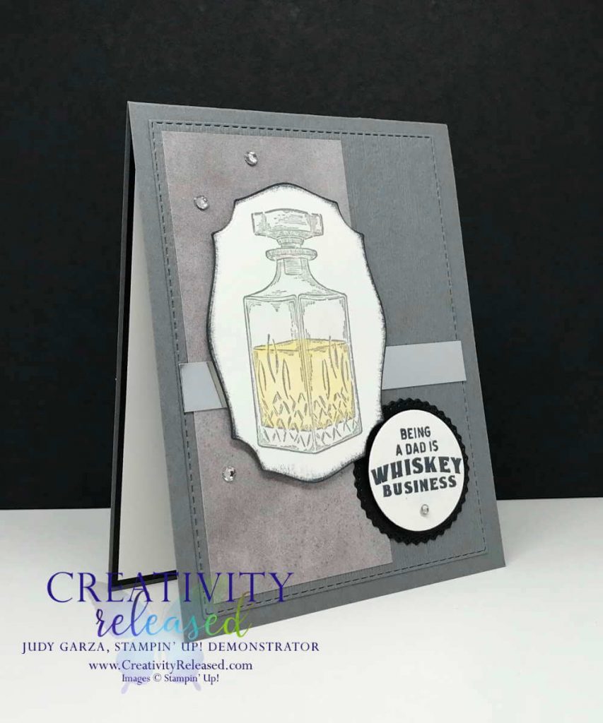 Side view of A father's day card created using the Whiskey Business stamp set by Stampin' Up!