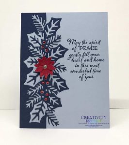 A Stampin' Up! Christmas card using the Sweetest Border Dies and the Poinsettia Dies
