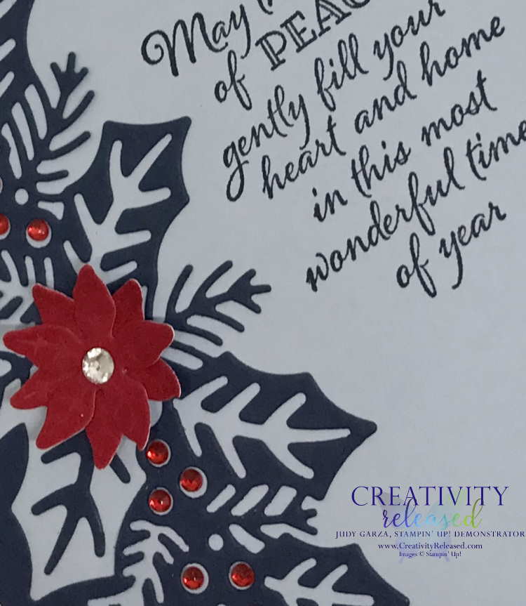 A Stampin' Up! Christmas card using the Sweetest Border Dies and the Poinsettia Dies