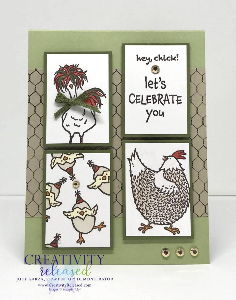 Let's Celebrate You card using the Hey, Chick and Hey, Birthday Chick stamp sets by Stampin' Up!