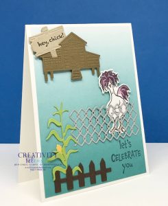 Side View of a birthday card using most of the die-cuts from the Chicks dies by Stampin' Up!