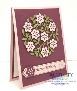 Side view of a Birthday card using the Vine Design bundle by Stampin' Up!