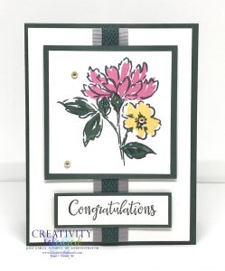 A card of congratulations using Hand-Penned Petals stamp set by Stampin' Up!