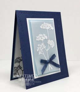 a side view of a card to send positive thoughts and feel good wishes using Night of Navy and Balmy Blue and the stamp set named Positive Thoughts by Stampin' Up!