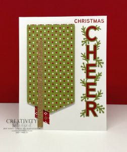 A Christmas card using the Words of Cheer stamp set by Stampin' Up! for the CCMC683 challenge.