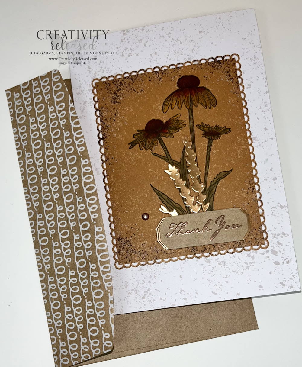 A Thank You card using the Gingerbread & Peppermint Memories and More cards and envelopes with Nature's Harvest Bundle by Stampin' Up!