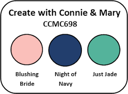 A color challenge of Blushing Bride, Night of Nave and Just Jade; Stampin' Up! colors.