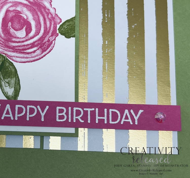 An up-close view of a birthday card made with the Artistically Inked stamp set by Stampin' Up!
