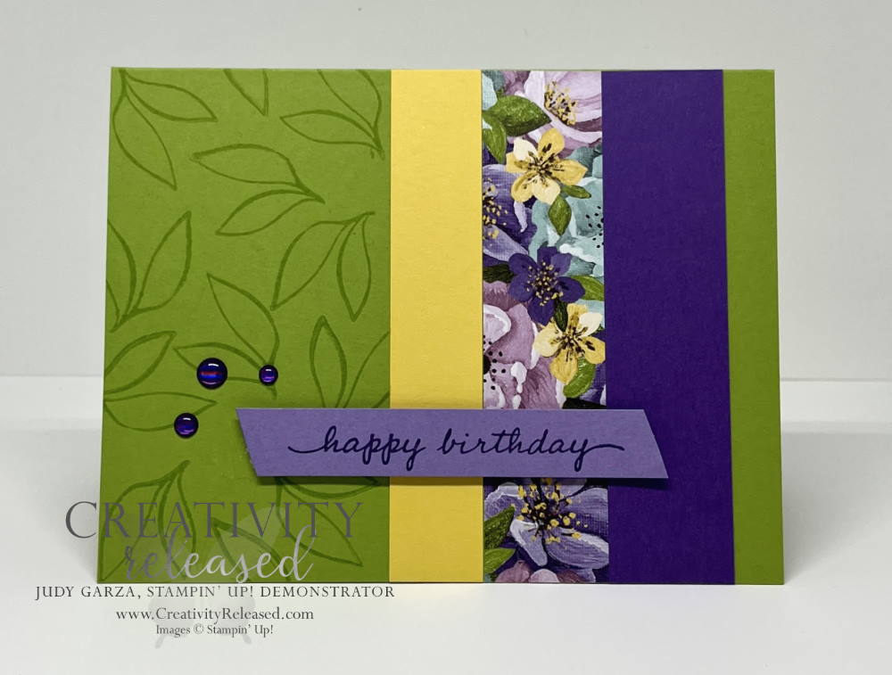 A bright, floral birthday card for the CCMC733 Sketch Challenge.