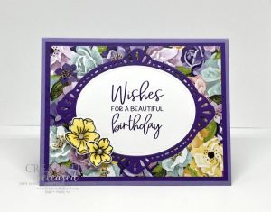 A floral birthday card in Gorgeous Grape, Highland Heather and Daffodil Delight to wish someone a beautiful birthday.
